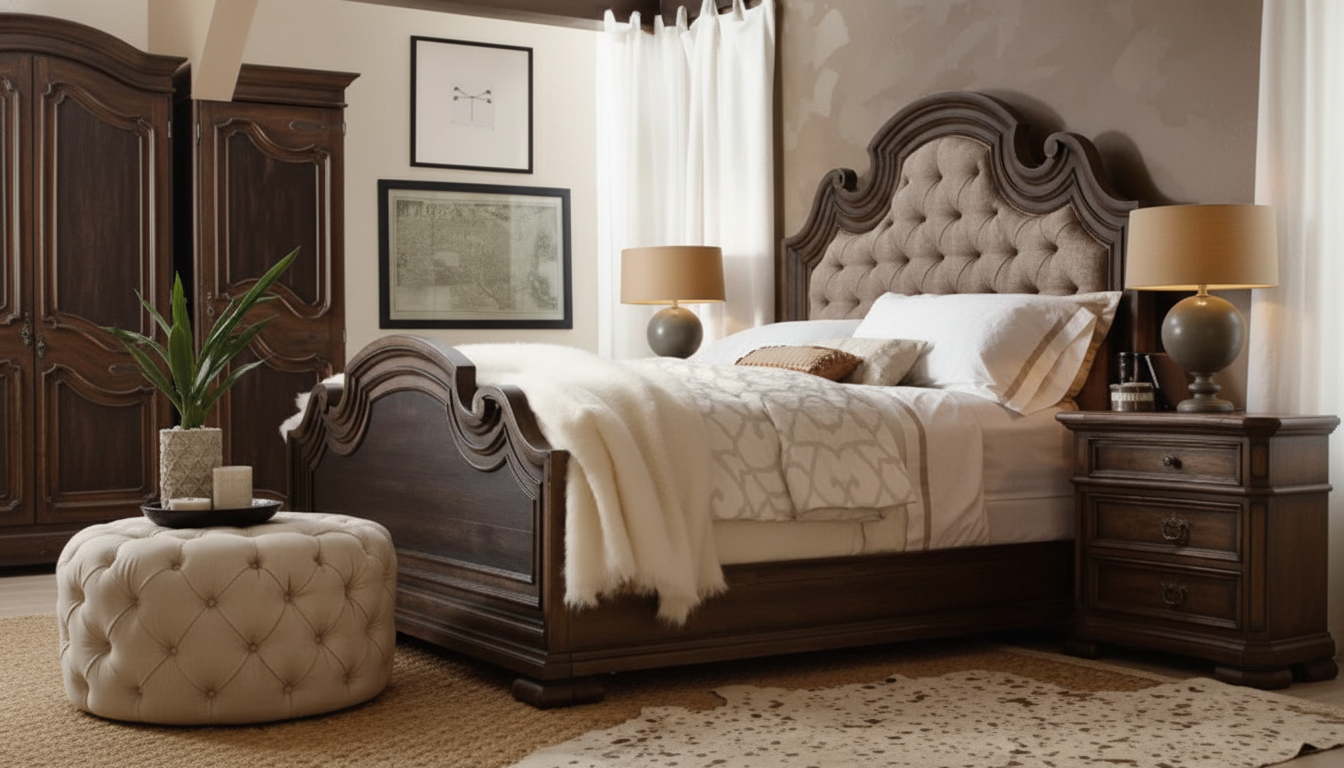 Deluxe French Country Double Bed: Cozy, Cottage-Ready