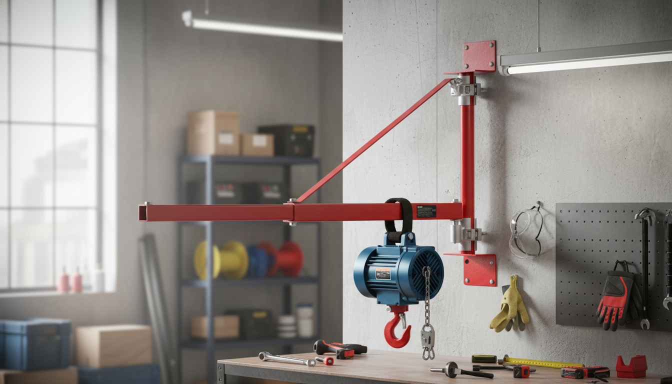 Heavy-Duty Electric Hoist Support Arm: Mounting & Safety