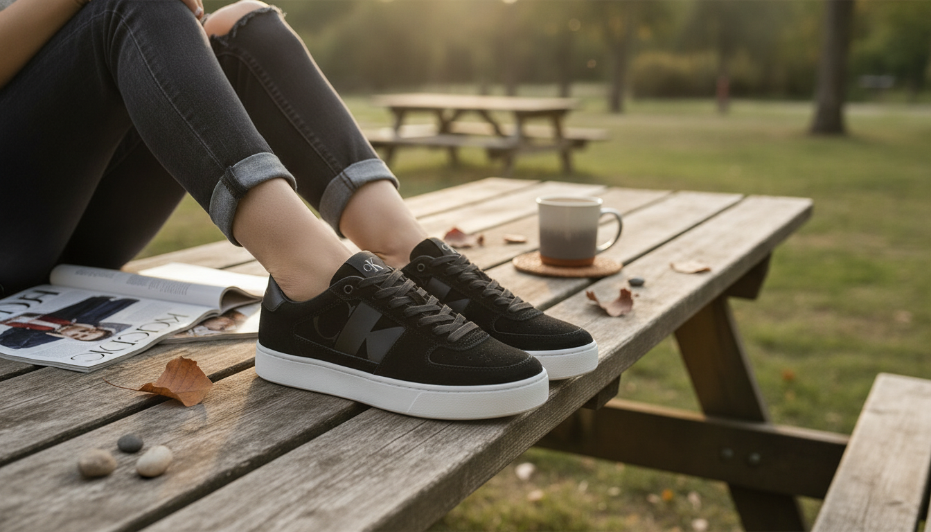 Calvin Klein Women’s Black Suede Sneakers for Everyday Style