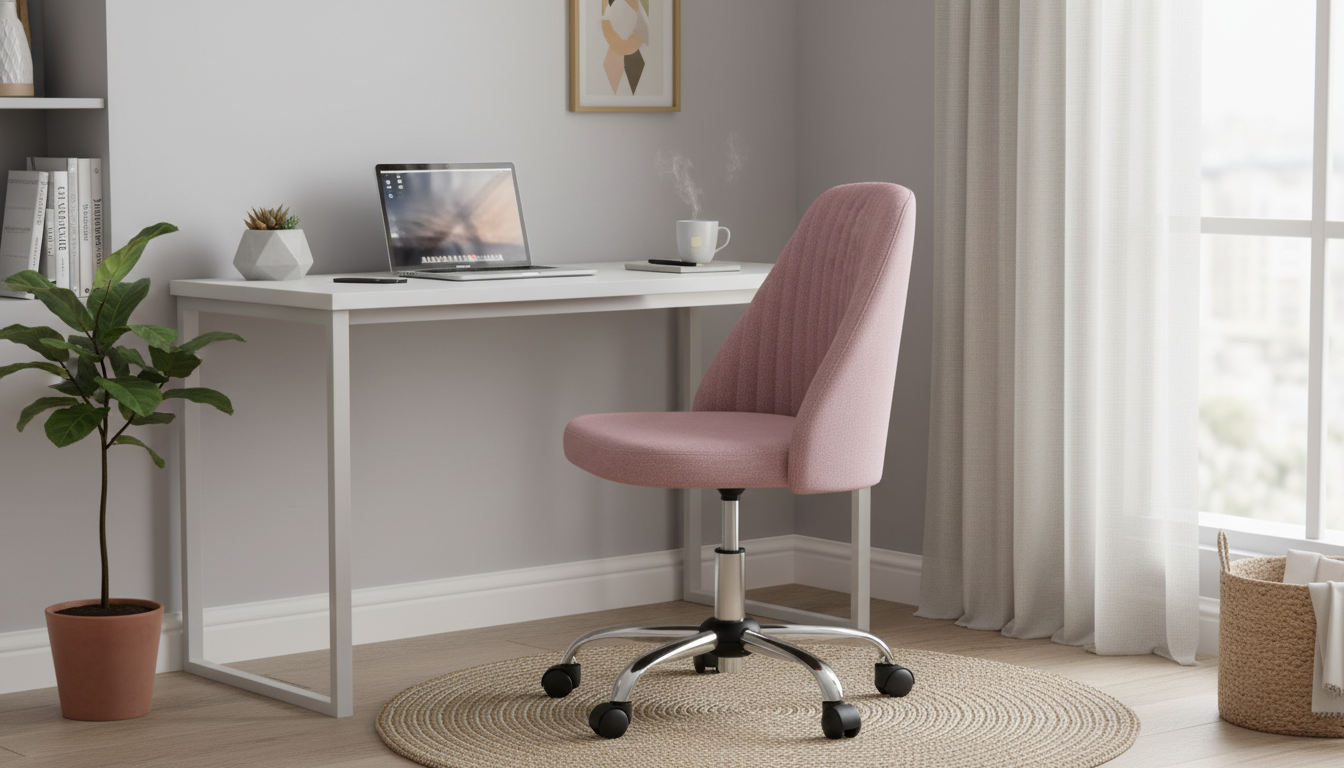 Compact Armless Swivel Desk Chair for Small Spaces