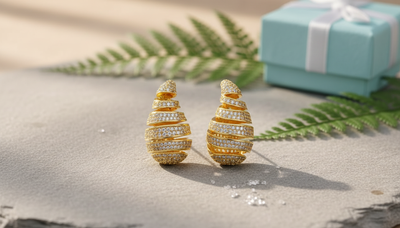 Modern Geometric Drop Earrings: Steel & Zircon Sparkle