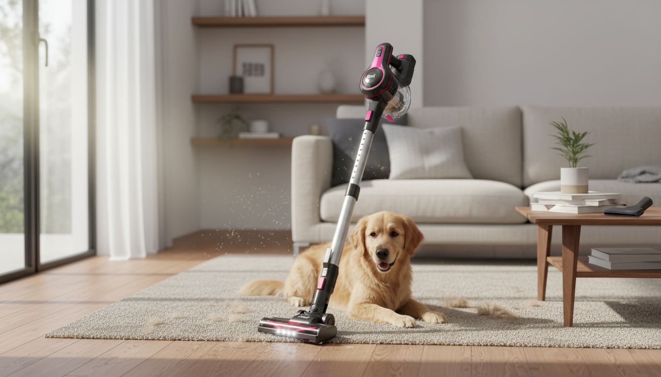 Rose Red 20Kpa Cordless Stick Vacuum for Pets & Floors