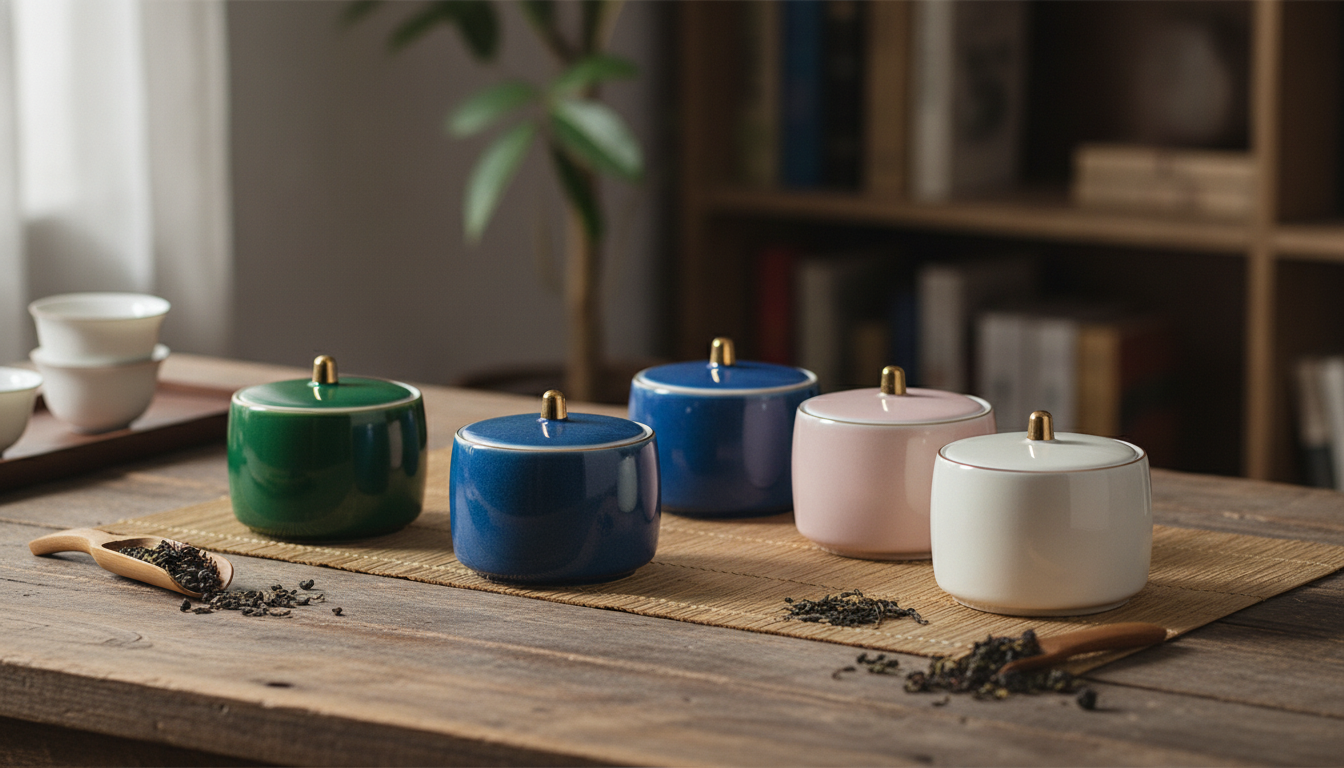 Elegant Ceramic Tea Canister with Lid for Tidy Storage