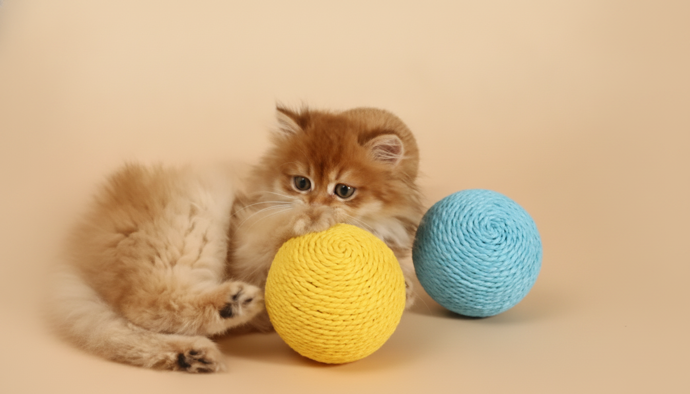 Interactive Sisal Scratch Ball with Sound for Indoor Cats