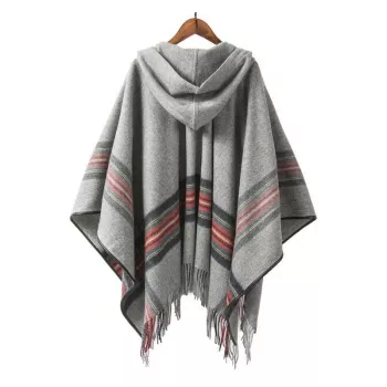 Handmade Maxi Cashmere-Wool Cloak With Lace-Up Front