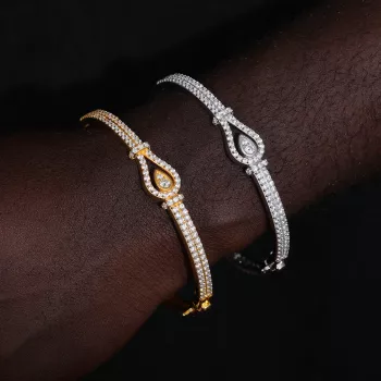 S925 Iced Out Moissanite Bangle: Unisex Shine